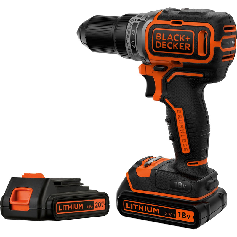 Load image into Gallery viewer, Black+decker accu schroefboormachine bl186k1b2 schroeftol (zwart oranje, koffer, 2 accu's en oplader inbegrepen)
