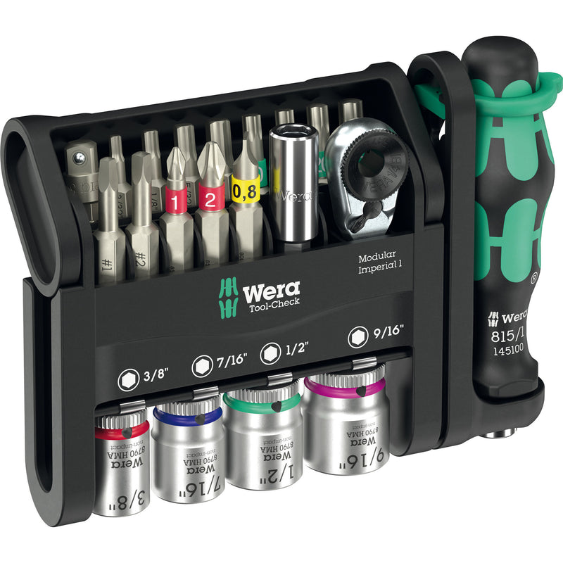 Load image into Gallery viewer, Wera tool-check modular set imperial 1, 50‑delig bitset (zwart groen)
