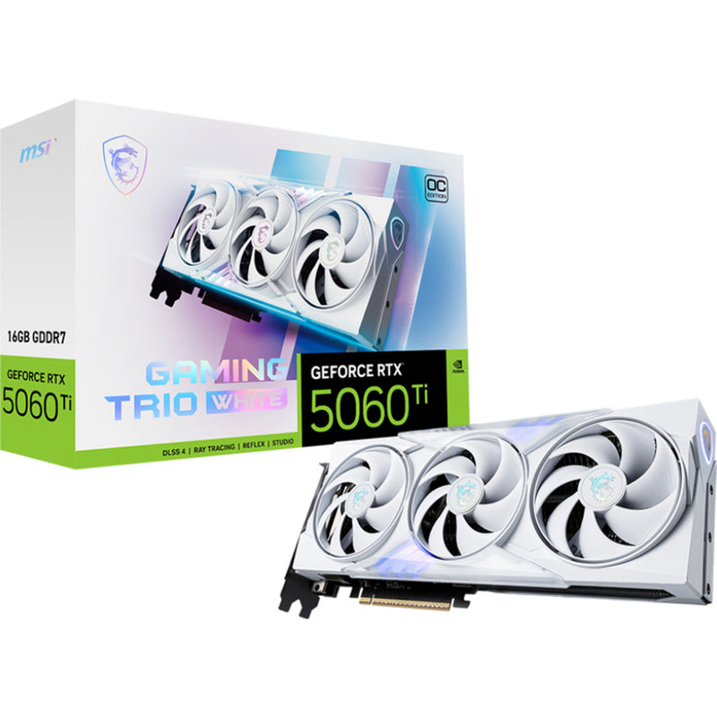 Load image into Gallery viewer, Msi geforce rtx 5060 ti 16g gaming trio oc white grafische kaart (3x displayport, 1x hdmi)
