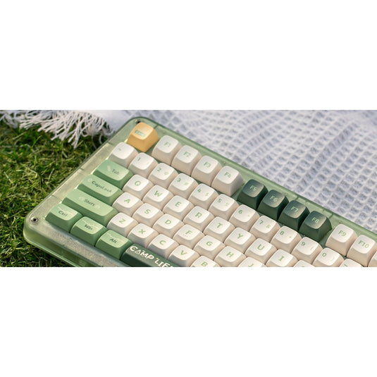 Iqunix zx75 camping wireless mechanical keyboard (groen, us lay-out (qwerty), iqunix moonstone turbo, 75%, rgb leds, hot-swappable, double-shot pbt, 2.4ghz | bluetooth 5.1 | usb-c)