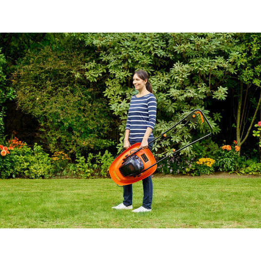 Black+decker 1200w 30cm zweefmaaier grasmaaier (oranje zwart)