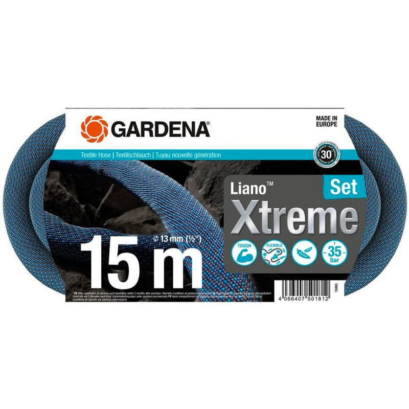 Load image into Gallery viewer, Gardena textielslang liano xtreme 15 m set (donkergrijs oranje)
