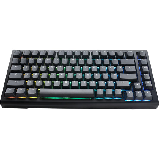 Ducky projectd tinker 75 met qmk via, toetsenbord (zwart wit, us lay-out, cherry mx blue, rgb led, double-shot pbt, hot-swappable, gasket mount, 75%)