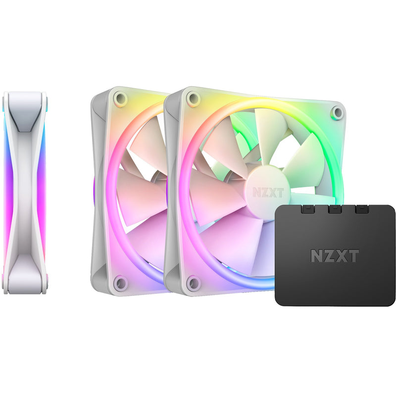 Load image into Gallery viewer, Nzxt f120 rgb duo case fans (wit, 3 stuks, 120 x 120 x 25 mm, pwm, incl. controller)

