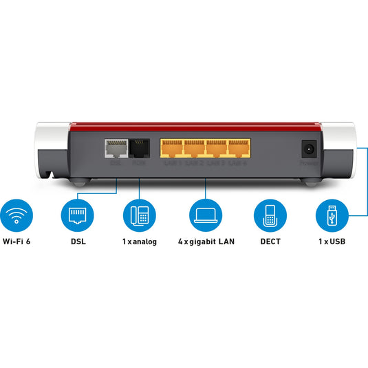 Fritz! box 7530 ax international router (wit rood, mesh wi-fi)
