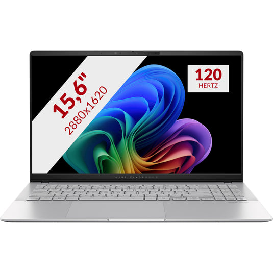 Asus vivobook s 15 oled s5507qa-ma006w 15.6 copilot+ pc laptop (zilver | snapdragon x elite x1e-78-100 | qualcomm adreno | 16 gb | 1 tb ssd | 120 hz)