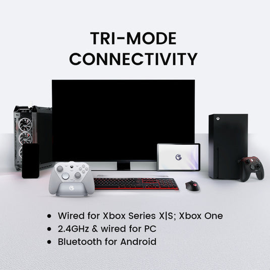 Gamesir g7 pro tri-mode - shadow ember gamepad (zwart donkerrood, xbox series x|s, xbox one, pc, android, steam)