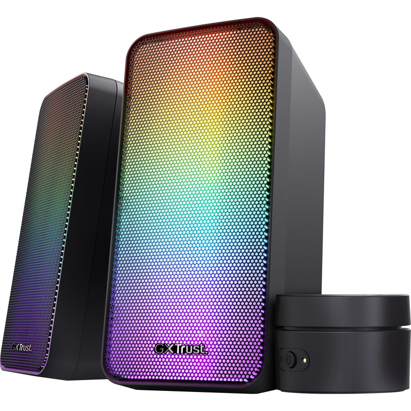 Load image into Gallery viewer, Trust gxt 611 wezz illuminated 2.0 rgb speaker set pc-luidspreker (zwart, rgb leds)
