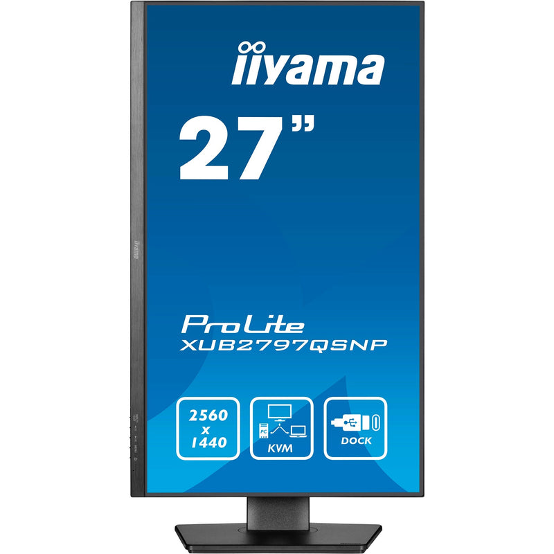 Load image into Gallery viewer, Iiyama prolite xub2797qsnp-b1 27 monitor (zwart (mat), hdmi, displayport, 3x usb-a, 3x usb-c, rj-45)
