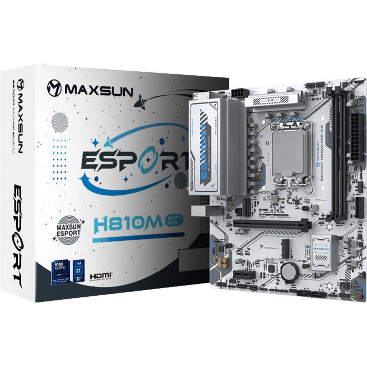 Afbeelding laden in galerijviewer, Maxsun ms-esport h810m wifi ice socket 1851 moederbord (wit, 2.5 gb-lan, wlan, bt, sound, µatx)
