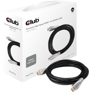 Club 3d premium high speed hdmi 2.0 kabel (3 meter, 4k)