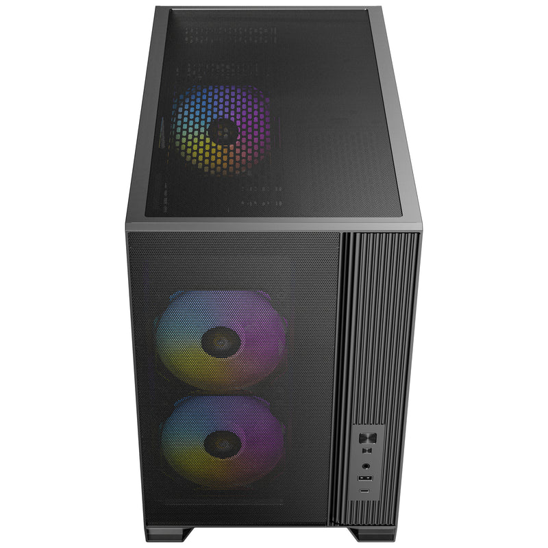 Load image into Gallery viewer, Antec flux m mini tower behuizing (zwart | 1x usb-a | 1x usb-c | tempered glass)
