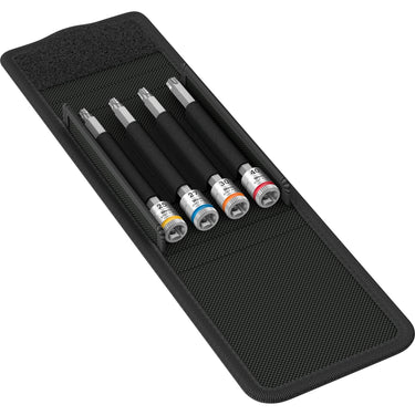 Wera 8767 a torx® hf 1 zyklop bitdoppen set torx dopsleutel (zwart zilver, 4-delig, met vasthoudfunctie, 1 4 -aandrijving)