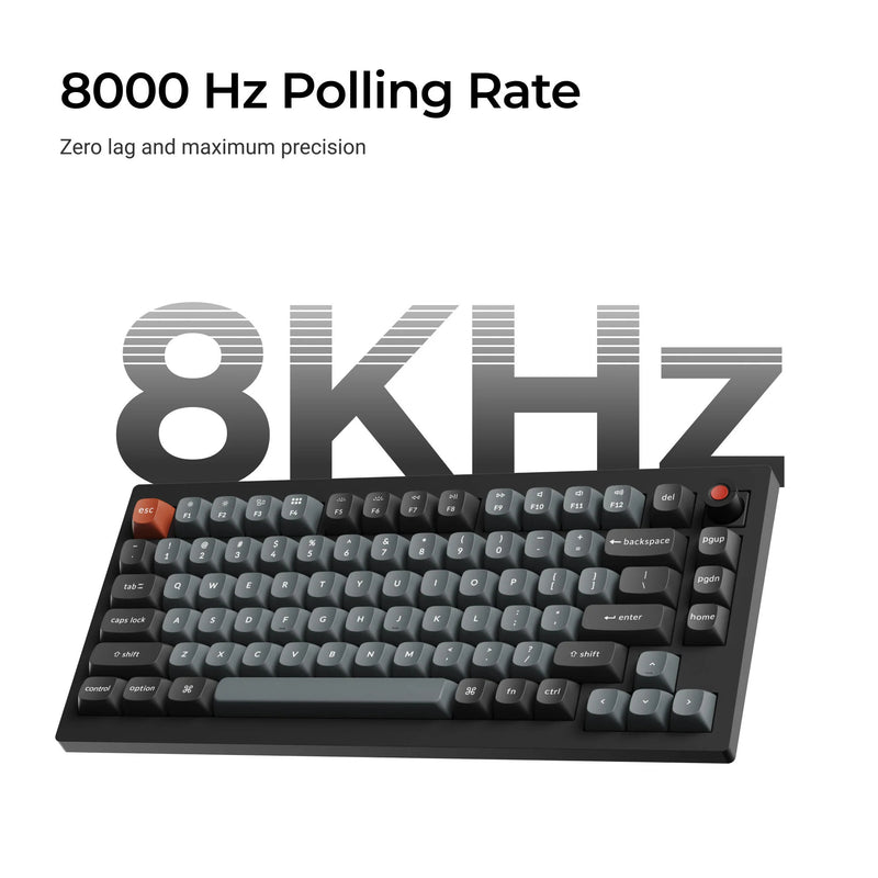 Load image into Gallery viewer, Keychron v1w-d3 8k qmk wired custom mechanical keyboard (zwart, us lay-out (qwerty), super brown, 75%, rgb leds, double-shot pbt, hot swap, 8k, knop)
