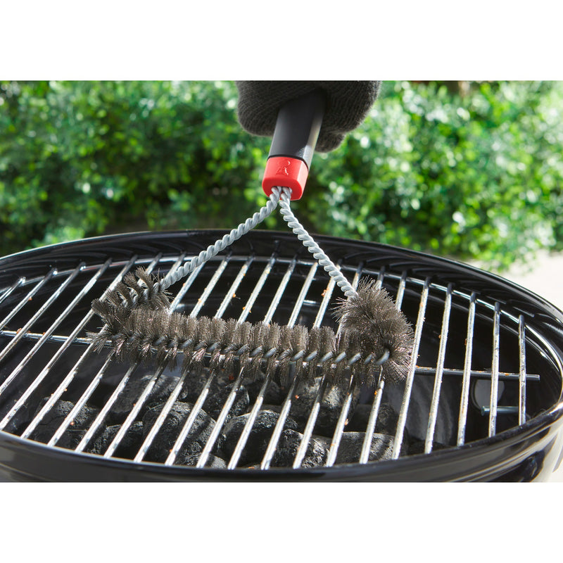 Load image into Gallery viewer, Weber driezijdige reinigingsborstel grillreinigingsborstel (zwart rood, 30 cm)
