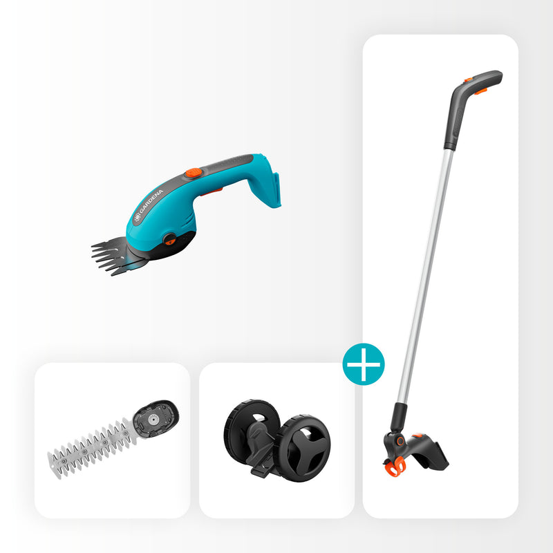 Load image into Gallery viewer, Gardena accugrasschaar set powercut 18v p4a solo (grijs turquoise, 14752-55, accu en oplader niet inbegrepen)
