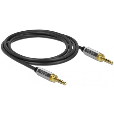 Delock stereokabel 3,5 mm 3 pin-stekker > 3,5 mm 3 pin-stekker (zwart, 2 meter)