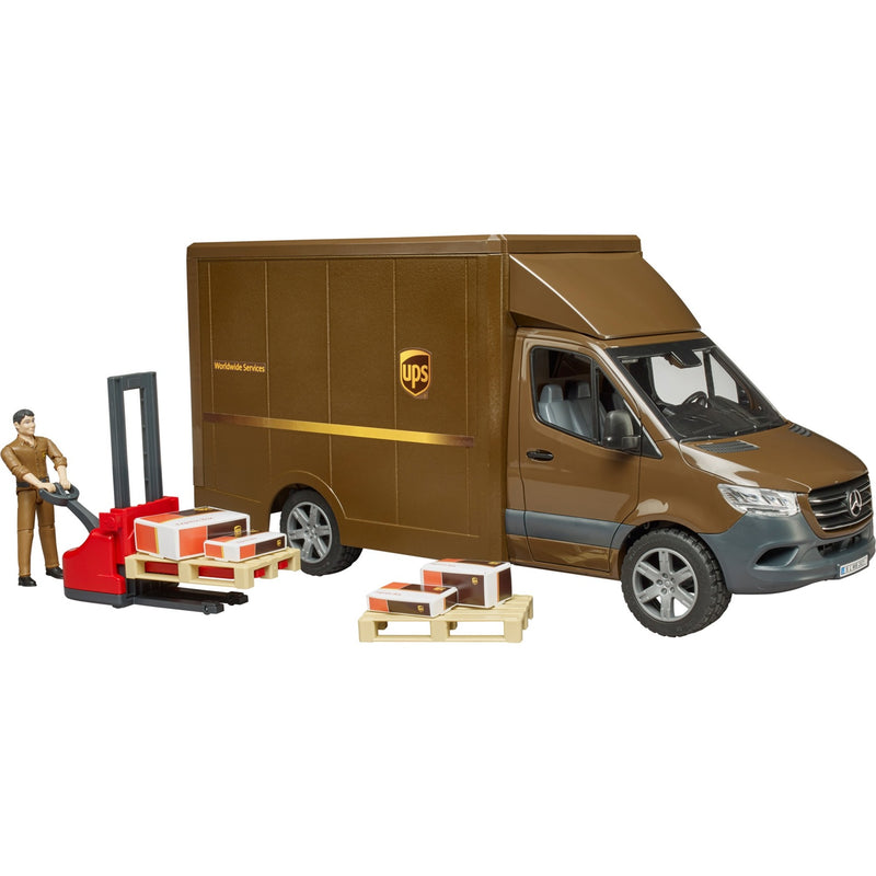 Load image into Gallery viewer, Bruder mb sprinter ups met chauffeur en toebehoren modelvoertuig (02678)
