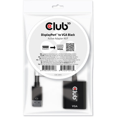 Club 3d displayport 1.1 naar vga active adapter (zwart)