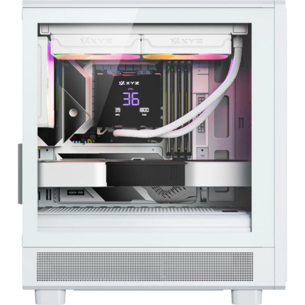Afbeelding laden in galerijviewer, Xyz pc gear atom midi tower behuizing (wit | 2x usb-a | 1x usb-c | tempered glass)
