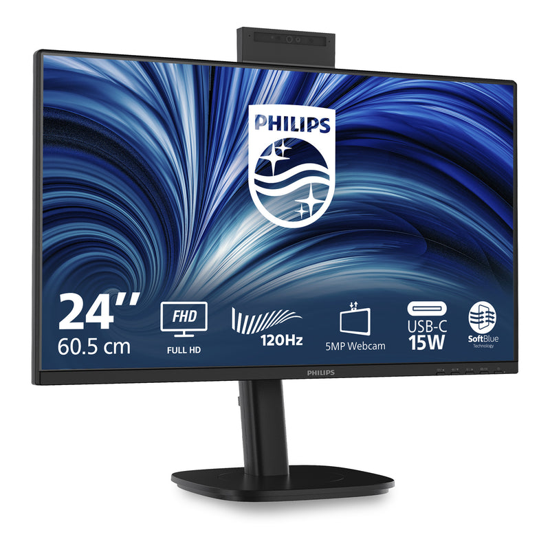 Load image into Gallery viewer, Philips 24b2n3200jh 00 23.8 monitor (zwart, vga, hdmi, displayport, usb-c, webcam, 120 hz)
