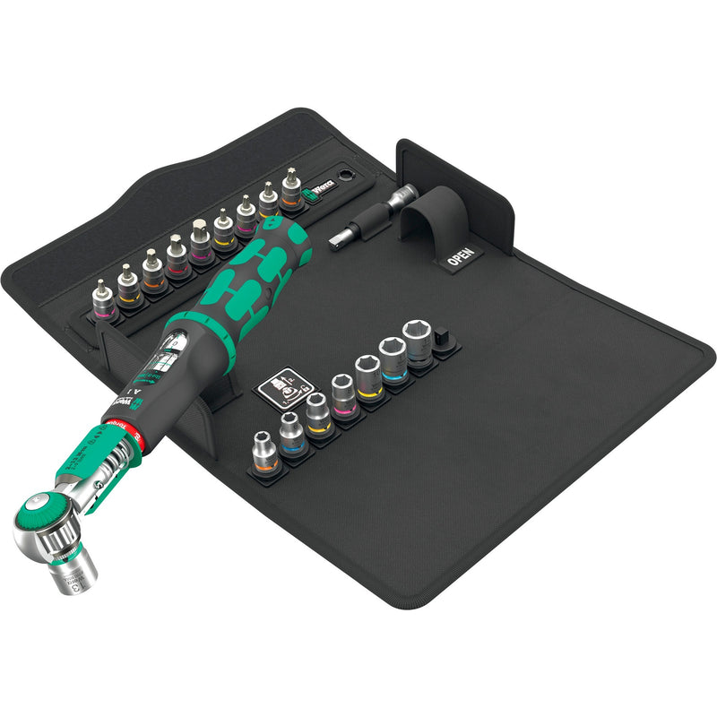 Load image into Gallery viewer, Wera safe-torque a 1 shk set 1 draaimomentsleutel (zwart groen, 1 4 vierkant, 2-12 nm, 20‑delig)
