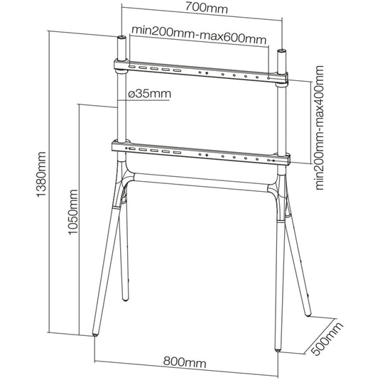 Neomounts nm-m1000black flatscreen meubel tv-vloerstandaard (zwart)