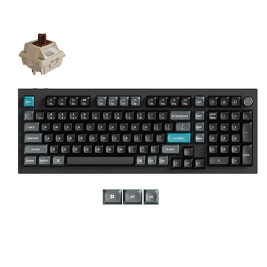Keychron q5 ultra-m3 8k wireless custom mechanical keyboard (zwart, us lay-out (qwerty), silk pom brown, 96%, rgb, hot swap, 8k, 2.4 ghz | bluetooth 5.2 | usb-c)