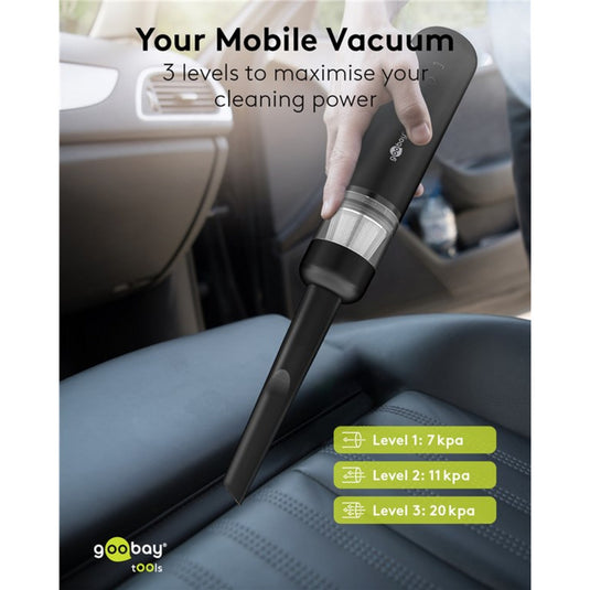 Goobay cordless mini vacuum cleaner superior handstofzuiger (zwart)