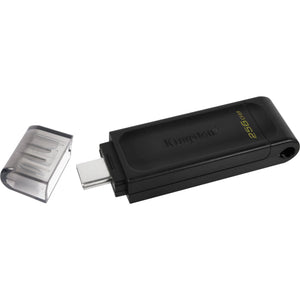 Kingston datatraveler 70 256 gb usb-stick (zwart, dt70 256gb, usb-c 3.2 gen 1)