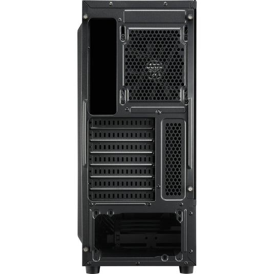 Sharkoon rgb slider midi tower behuizing (zwart | 3x usb-a | rgb | tempered glass)