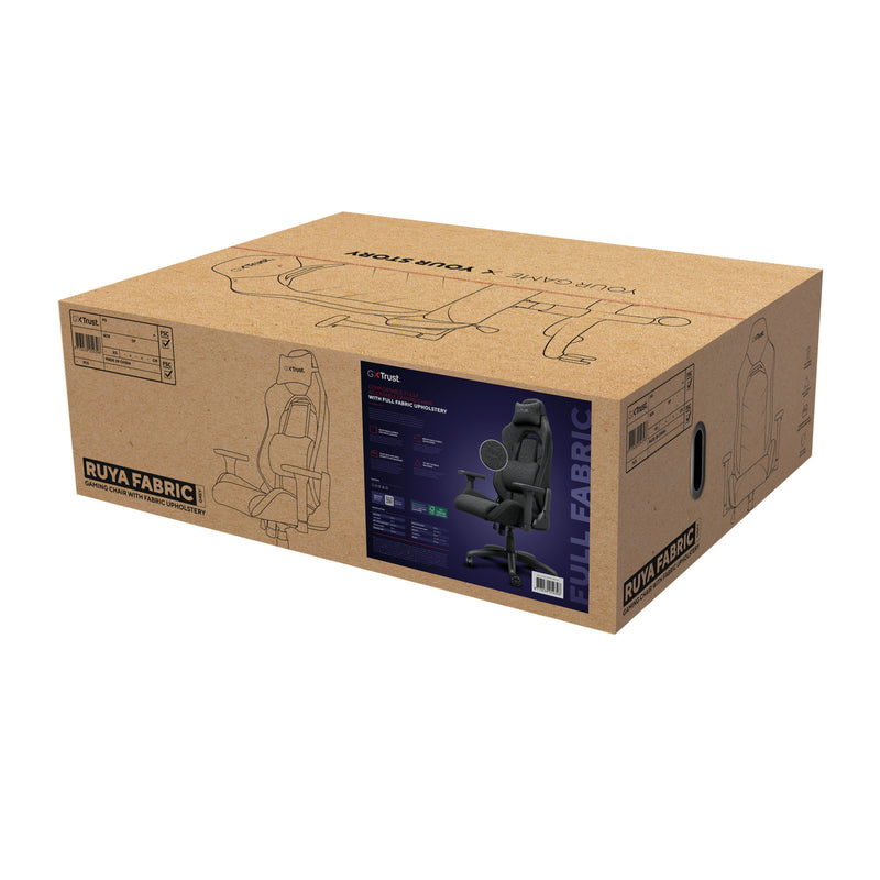 Load image into Gallery viewer, Trust gxt 723 ruya comfortabele stoffen gaming stoel (grijs)
