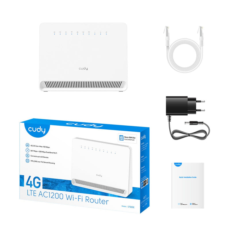 Afbeelding laden in galerijviewer, Cudy ac1200 wi-fi 4g lte-cat4 mesh router (wit, mesh, app, nano sim-slot)
