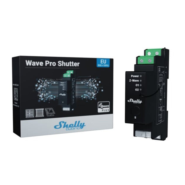 Load image into Gallery viewer, Shelly wave pro shutter schakelaar (zwart, z-wave s800)
