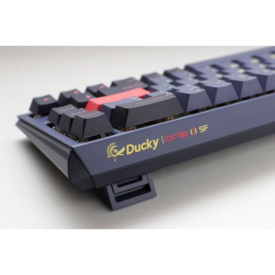 Ducky one 3 cosmic blue sf rgb mechanisch toetsenbord (donkerblauw, us lay-out (qwerty), cherry mx red, 65%, rgb leds, double-shot pbt, hot-swappable, quack mechanics)