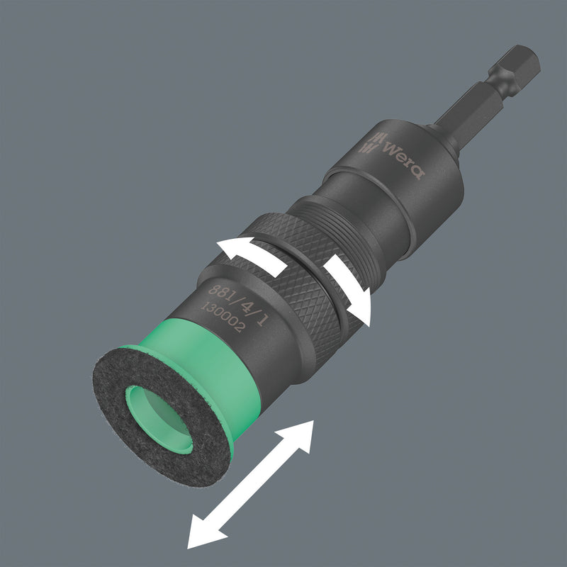 Load image into Gallery viewer, Wera 881 4 1 sb afstandshouder met variabele schroefdiepte instelling, 1 4 x 95 mm bit (zwart groen)
