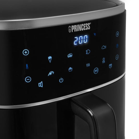 Princess 182238 digitale airfryer 4l heteluchtfriteuse (zwart, 4 liter | hetelucht | verstelbaar airfryer rek | bpa-vrij)