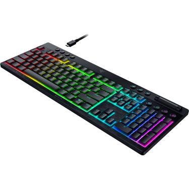 Razer blackwidow v4 low-profile hyperspeed rgb mechanisch gaming toetsenbord (zwart, us lay-out (qwerty), low-profile yellow, 100%)
