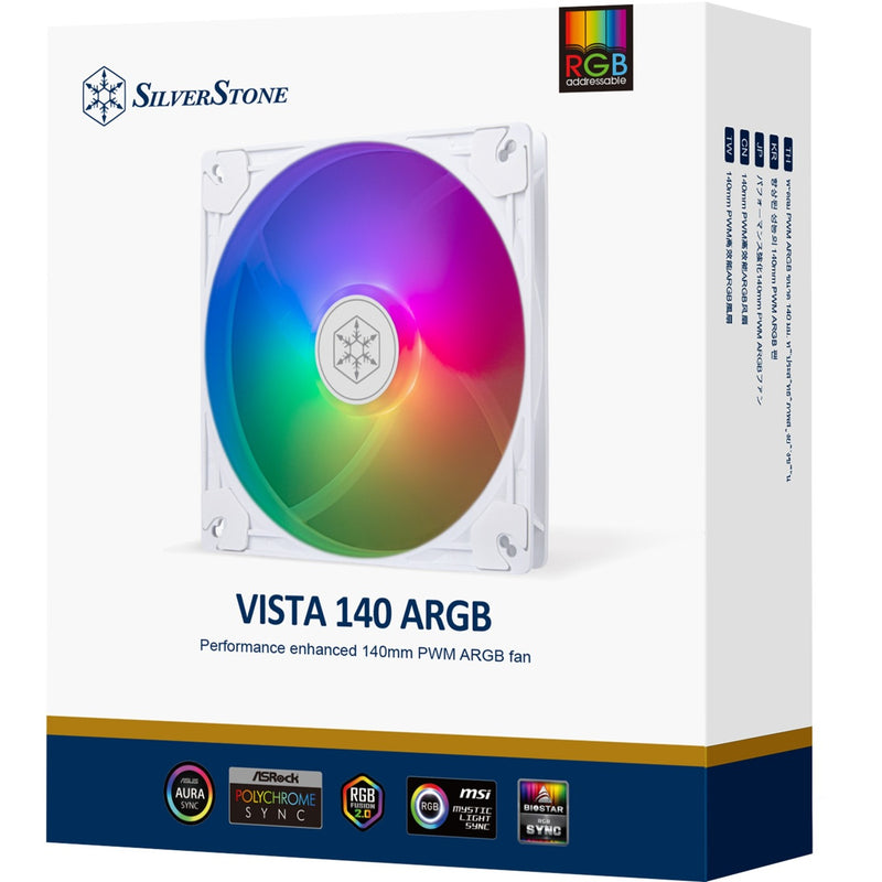 Load image into Gallery viewer, Silverstone vista 140 argb case fan (wit, 140 x 140 x 25 mm, pwm)
