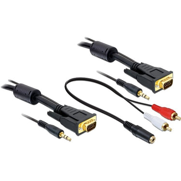 Delock cable vga + sound 5m male-male kabel (zwart, 84454)
