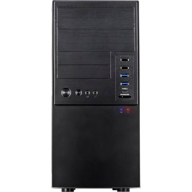 Inter-tech it-6865 midi tower behuizing (zwart | 4x usb-a | 1x usb-c)
