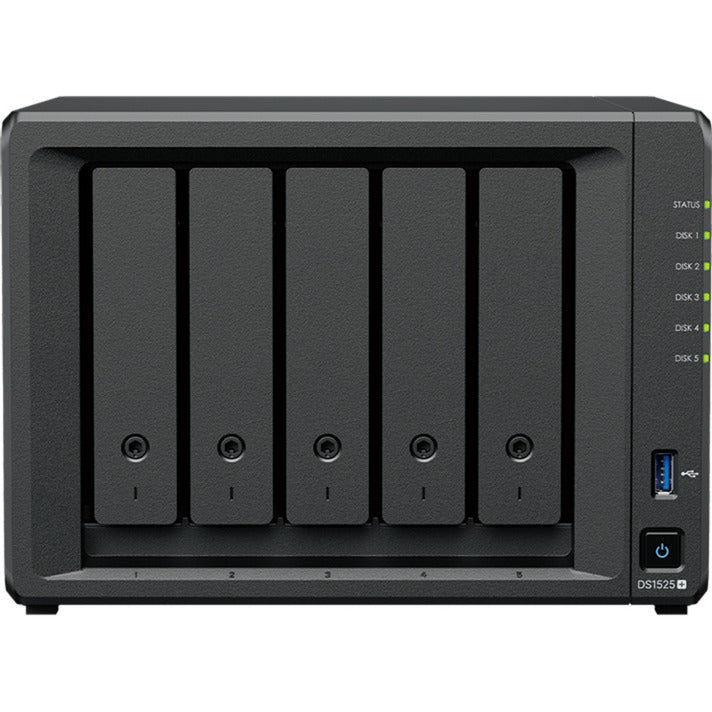 Load image into Gallery viewer, Synology diskstation ds1525+ nas (zwart, 2x lan, usb)
