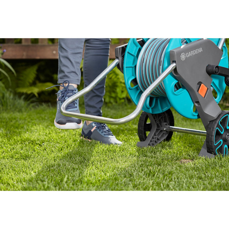 Load image into Gallery viewer, Gardena slangenwagen aquaroll m set (turquoise grijs, 18513-20)

