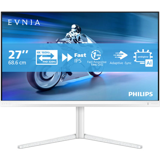 Philips evnia 27m2n5901a 27 4k uhd gaming monitor (wit, 2x hdmi, displayport, 2x usb-a, usb-b, usb-c, 160 hz 320 hz)