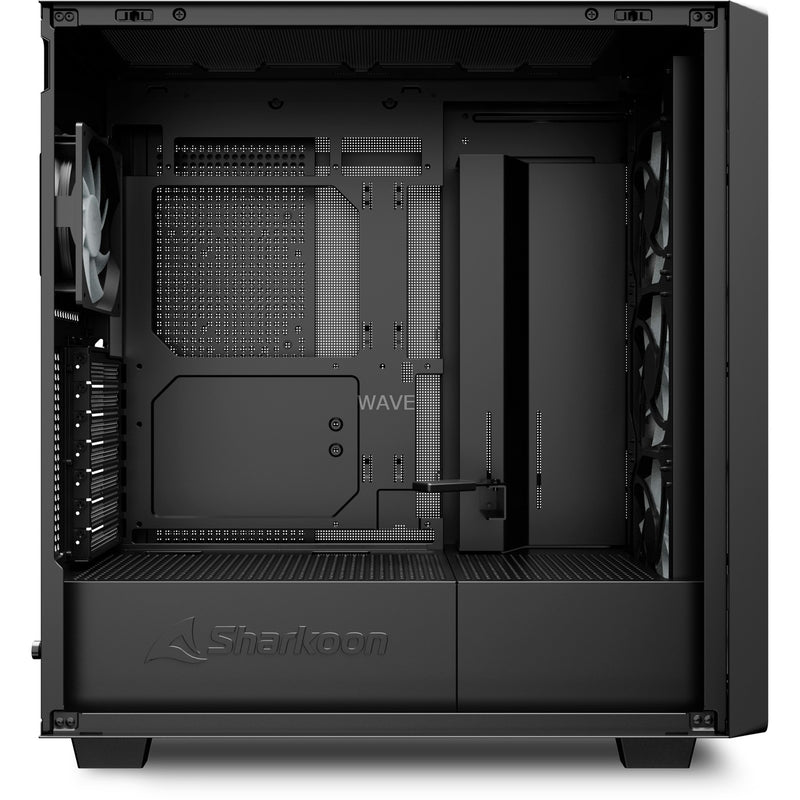 Load image into Gallery viewer, Sharkoon rebel c70g rgb midi tower behuizing (zwart houtkleur | 2x usb-a | 1x usb-c | rgb | tempered glass)
