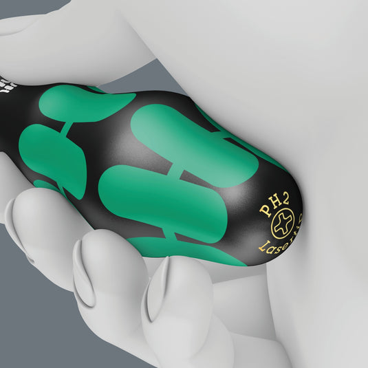Wera schroevendraaierset 334 335 6 kraftform plus, lasertip met rek (zwart groen, 6-delig)