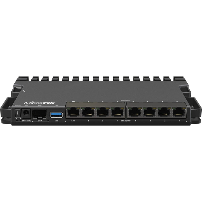 Load image into Gallery viewer, Mikrotik heavy-duty rb5009 router (rb5009upr+s+in) (zwart, marvell armada 7040 cpu, poe, sfp+)
