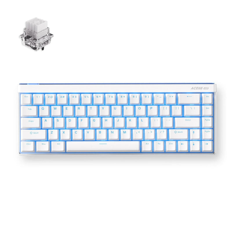 Afbeelding laden in galerijviewer, Mchose ace 68 air hall effect magnetic switch gaming keyboard (wit, us lay-out (qwerty), mount tai gt he, 65%, rgb, hot swap, pbt keycaps, usb-c, hall effect sensor)
