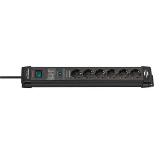 Brennenstuhl premium-line overspannings- beveiliging 26000a 6-voudig zwart 1,8m h05vv-f 3g1,5