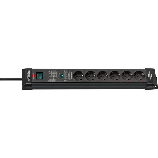 Brennenstuhl premium-line overspannings- beveiliging 26000a 6-voudig zwart 1,8m h05vv-f 3g1,5